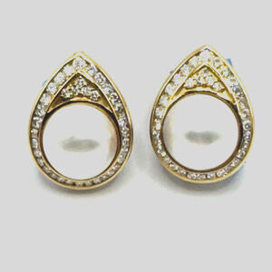 14k Gold Diamond Pearl Clip-on Earrings
